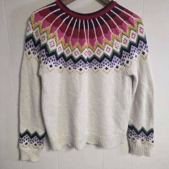 Marine Layer Coastal Grandma Patterned Sweater Wool Alpaca Blend Size Large - Picture 2 of 8